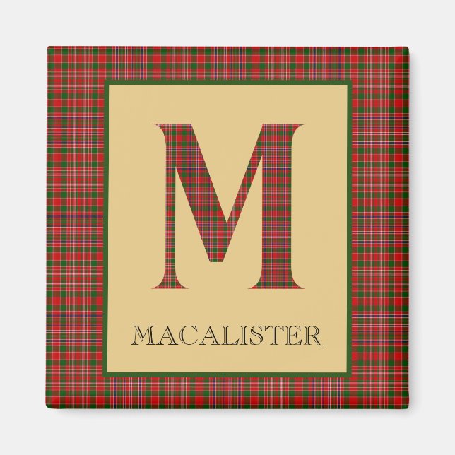 MacAlister Tartan Monogramm M  Magnet (Vorne)