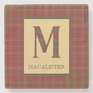 MacAlister-Tartan Monogramm M  Steinuntersetzer