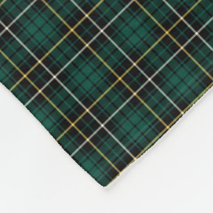 MacAlpine Clan Green und Black Tartan Fleecedecke
