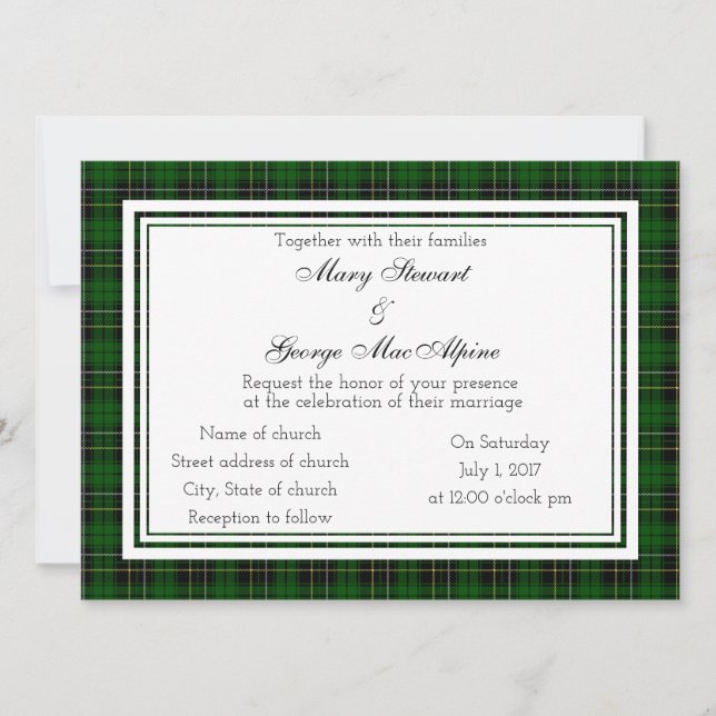 MacAlpine Scottish Wedding Einladung (Vorderseite)