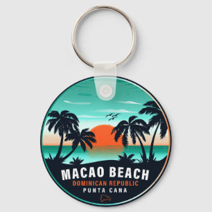 Macao Beach Dominican Retro Sunset Souvenir 60er Schlüsselanhänger