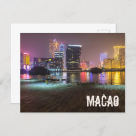 Macao Casino Skyline Panorama China Feiertagspostkarte