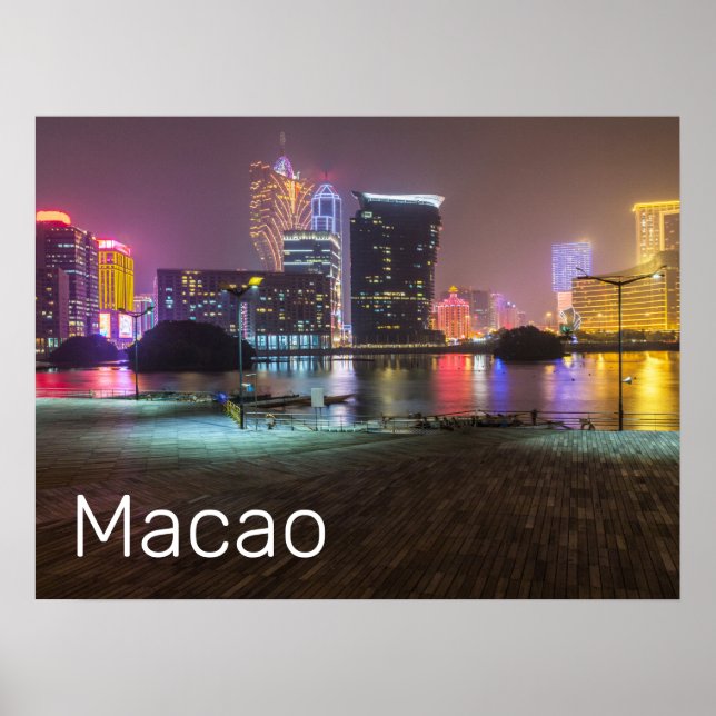 Macao Casino Skyline Panorama China Poster (Vorne)