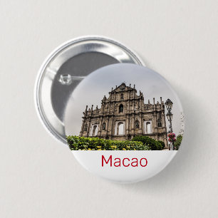 Macao Ruin of St. Paul's Church China Souvenir Button