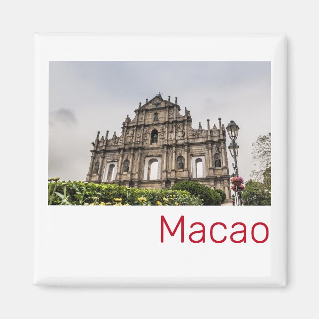 Macao Ruin of St. Paul's Church China Souvenir Magnet (Vorne)