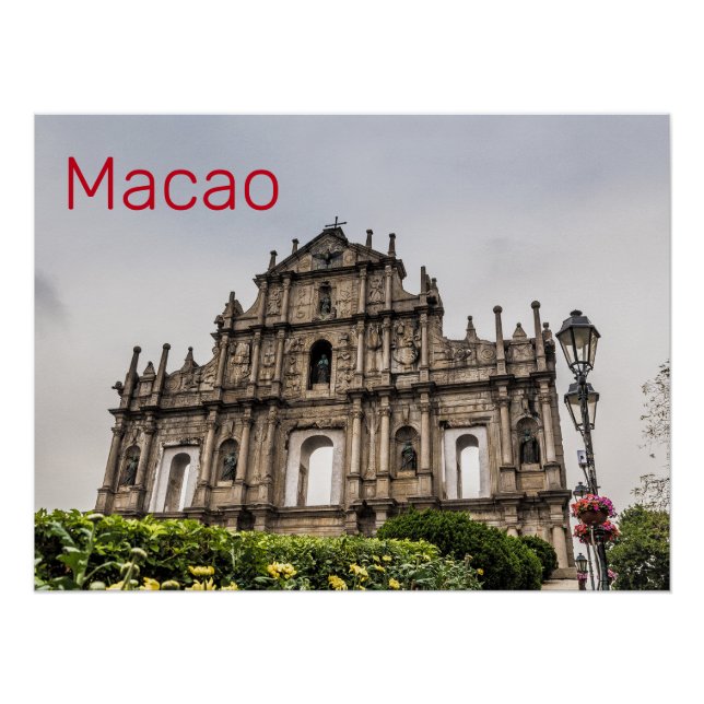 Macao Ruin of St. Paul's Church China Souvenir Poster (Vorderseite)