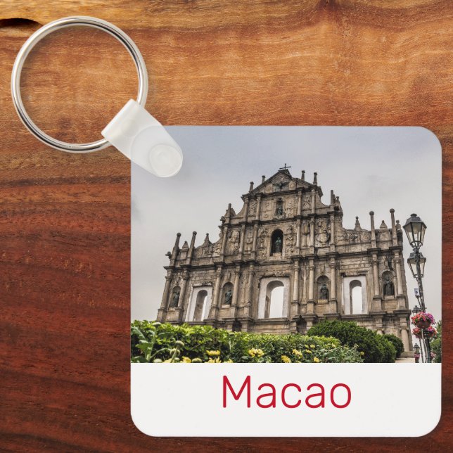Macao Ruin of St. Paul's Church China Souvenir Schlüsselanhänger (Vorderseite)