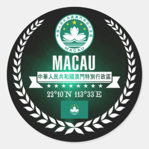 Macao Runder Aufkleber