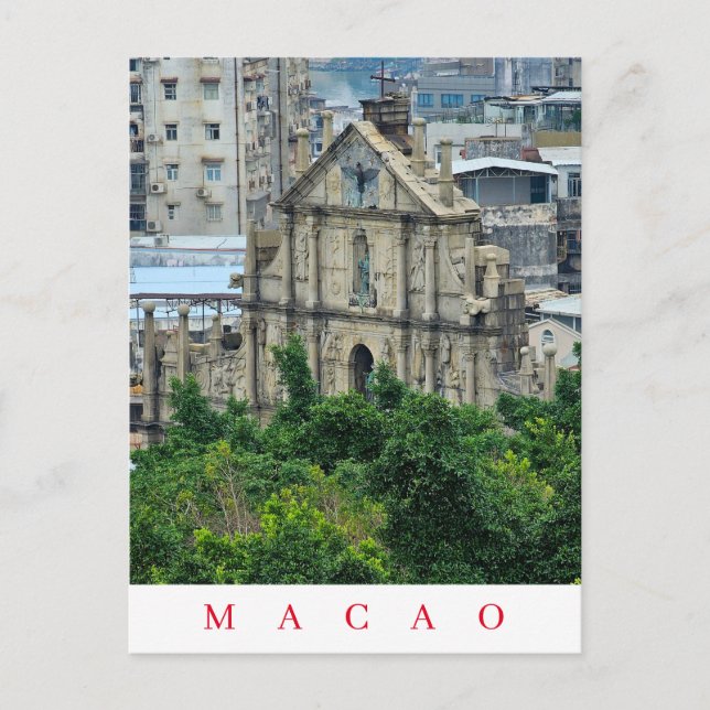 Macao St.Paul's Ruins View Postkarte (Vorderseite)