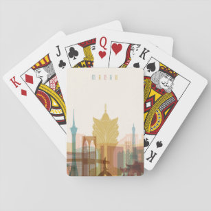 Macao, StadtSkyline der China-  Spielkarten