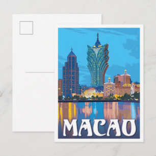 Macao Vintage Reise Postkarte