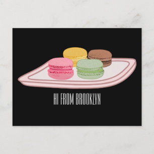 Macaron-Cartoon-Illustration Postkarte