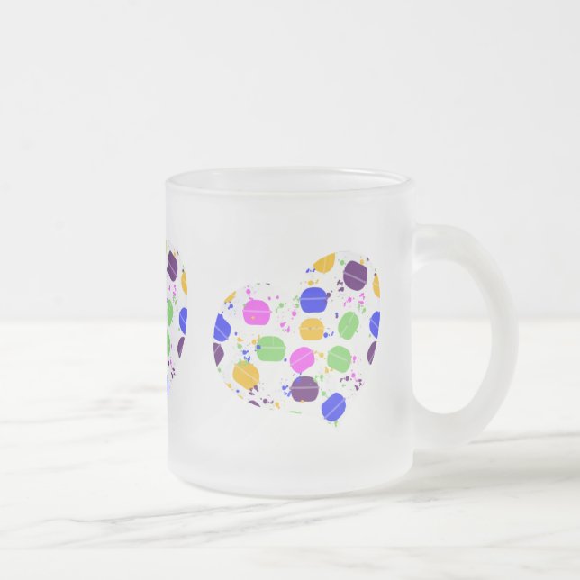 Macaron Confetti Herz Mattglastasse (Rechts)