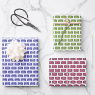 Macaron Cookies French Pastry Food Bakery Café Geschenkpapier Set