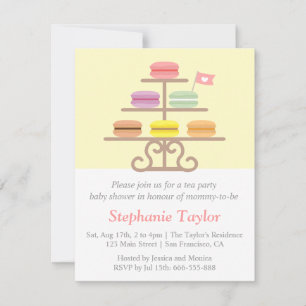 Macaron Dessert, Teeparty-Baby-Shower, werdende Mu Einladung