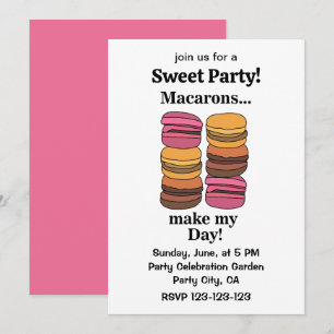 Macaron farbiges süßes Party Einladung