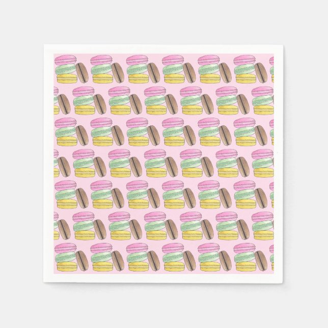 Macaron French Pastry Cookies Macarons Patisserie Serviette (Vorderseite)