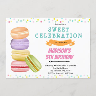 Macaron-Geburtstagseinladung Einladung
