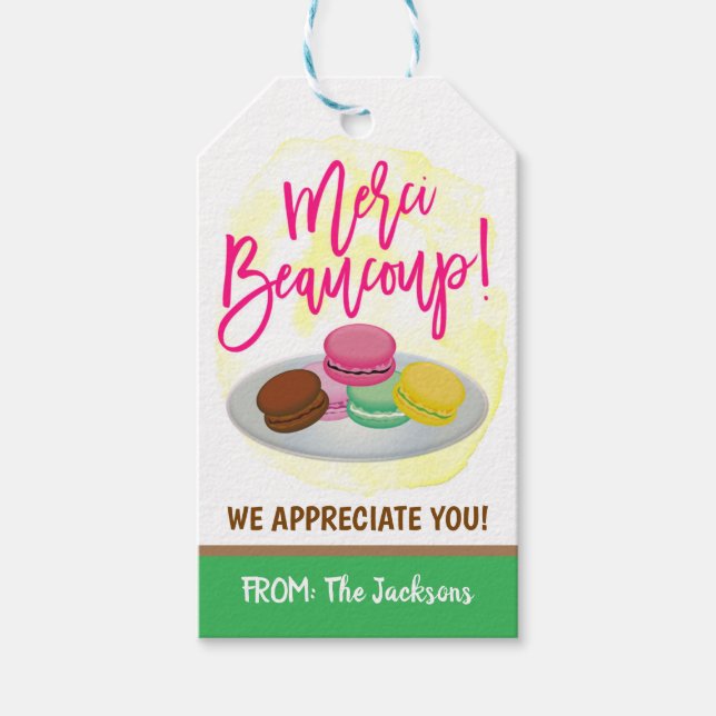 Macaron Gift Tag Geschenkanhänger (Vorderseite)