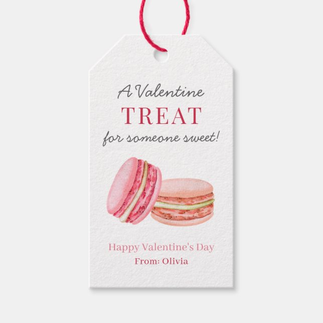 Macaron Happy Valentine's Day Sweet Treat Favors  Geschenkanhänger (Vorderseite)