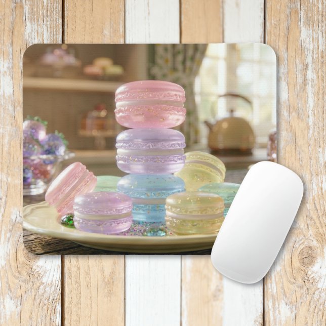 Macaron-Kekse aus Pastellglas   Mousepad (Von Creator hochgeladen)