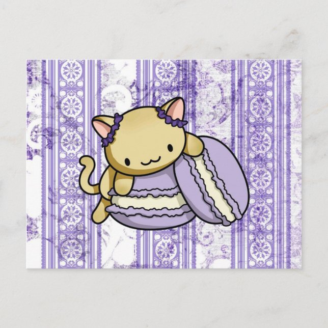 Macaron Kitty Postkarte (Vorderseite)