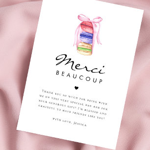 Macaron Merci Beaucoup Französisches Brautparty Dankeskarte
