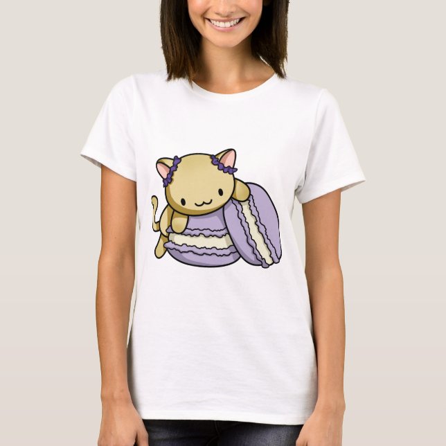 Macaron Miezekatze T-Shirt (Vorderseite)