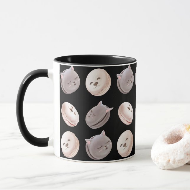 Macaron Muster Tasse (Mit Donut)