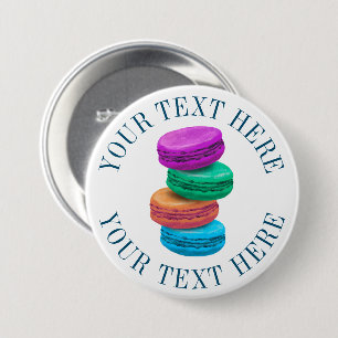 Macaron-Pinback-Buttons mit personalisiertem Text Button