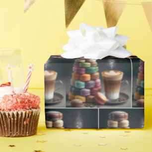 Macaron Stack mit Latte Geschenkpapier