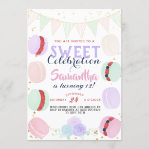 Macaron Sweet Celebration Birthday Einladung