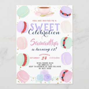 Macaron Sweet Celebration Birthday Einladung