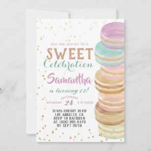 Macaron Sweet Celebration Birthday Einladung