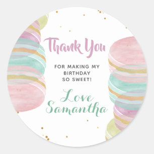 Macaron Sweet Celebration GeburtstagsgeschenkTags Runder Aufkleber