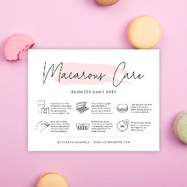 Macarons Care Guide Bäckerei Anleitung Feminine Dankeskarte