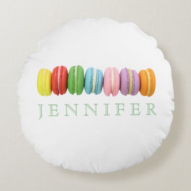 Macarons Custom Round Pillow Rundes Kissen (Vorderseite)