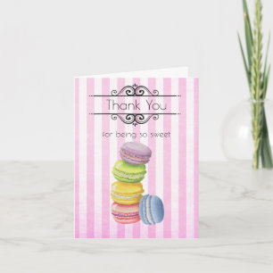 Macarons Französische Gebäck Pastell Wasserfarbe D Dankeskarte