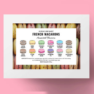 Macarons-Geschmacksmenü mit benutzerdefinierten Fa Rechteckiger Aufkleber