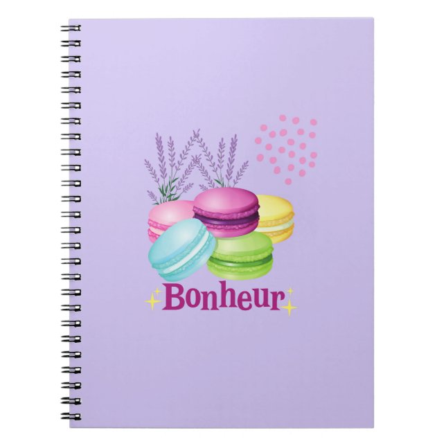 Macarons Glück Bonheur Notizblock (Vorderseite)