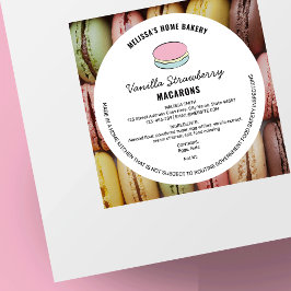 Macarons Hütte-Label mit Inhaltsstoffen Runder Aufkleber