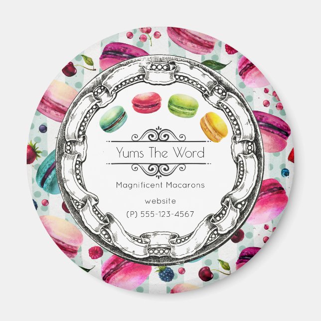 Macarons in einem Kreis | Französischer Konditor i Magnet (Vorne)