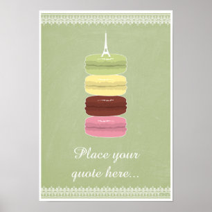 Macarons in Paris und in der Spitze Poster