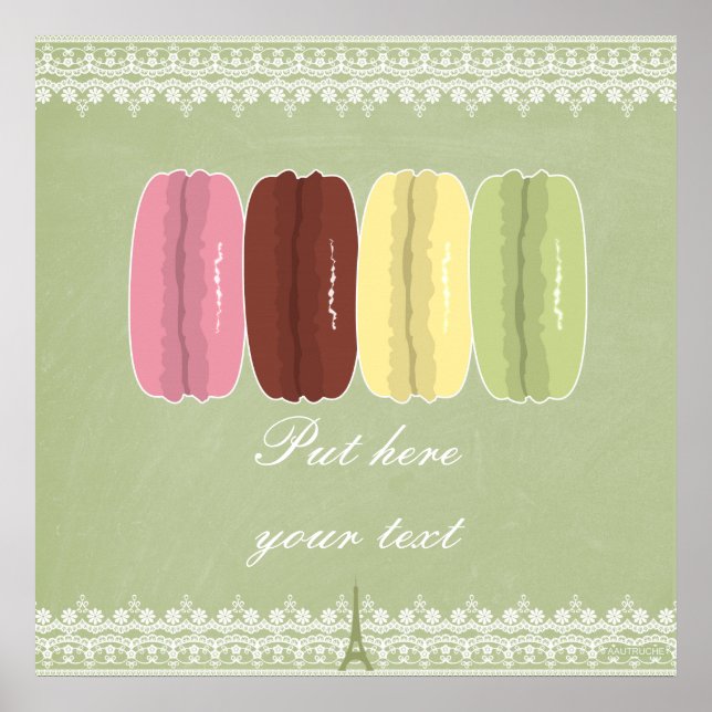 Macarons in Paris und Lace Poster (Vorne)