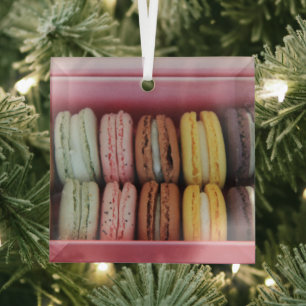 Macarons in verschiedenen Farben Ornament Aus Glas