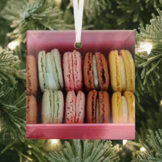Macarons in verschiedenen Farben Ornament Aus Glas