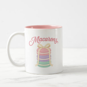 Macarons - Kokette Pastell-Dessertgestaltung Zweifarbige Tasse