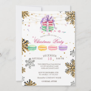 Macarons, Lichterkette Schneeflocke Weihnachten Un Einladung