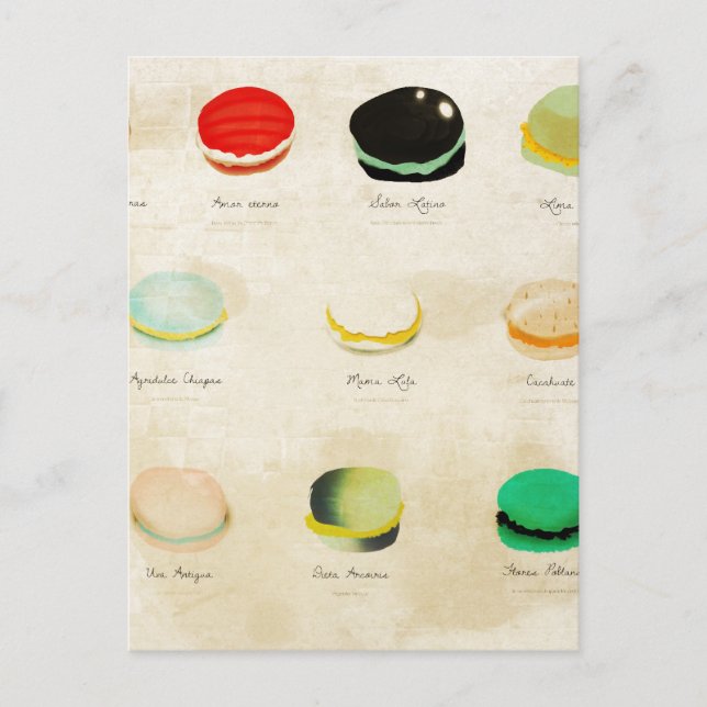 Macarons Paris Pastry Rupydetequila Postkarte (Vorderseite)