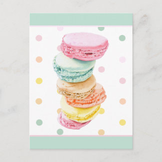 Macarons-Punkte Postkarte